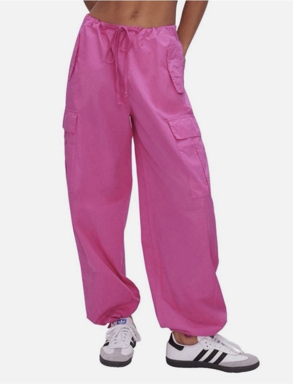 Good American Cargo Joggers in Malibu Pink size 2